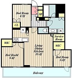 グレーシアタワーズ海老名East 3SLDKの間取図画像
