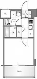 フロンティアヨコハマイースト 1Kの間取図画像