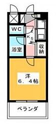 ダイナコートグランデュール高宮 1Kの間取図画像