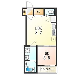 FaseciaSORA 1LDKの間取図画像