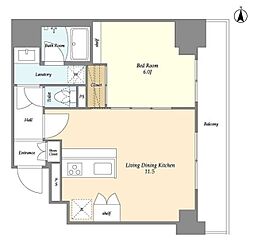 TSResidence北上野 1LDKの間取図画像
