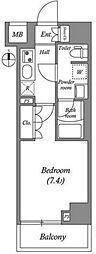 ジェノヴィア本所吾妻橋スカイガーデン 1Kの間取図画像