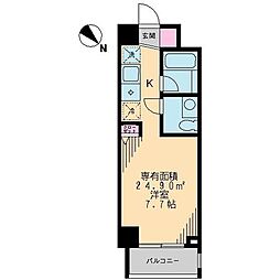 ハーモニーコート西鶴間 1Kの間取図画像