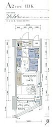 エステムプラザ横濱関内 1DKの間取図画像
