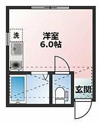 ユナイト根岸プリーチャーズ ワンルームの間取図画像