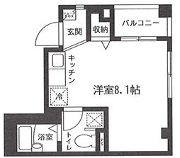 シャテロKS ワンルームの間取図画像