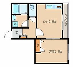メゾン・ル・ソール 1DKの間取図画像