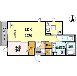 ベーネ・ルミエール 1LDKの間取図画像