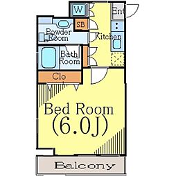 ヴォーガコルテ笹塚アジールコート 1Kの間取図画像