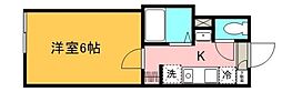 カージェ川崎2 1Kの間取図画像