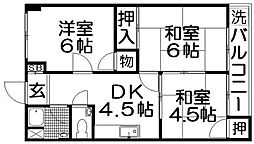 芳栄ハイツ 3DKの間取図画像