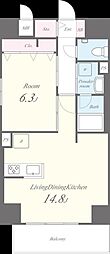 PRIMERESIDENCENAMIKI 1LDKの間取図画像