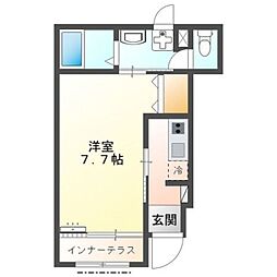 ブルームコート 1Kの間取図画像