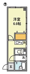 第43シンエイビル 1Kの間取図画像