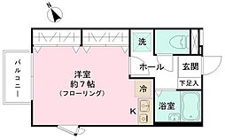 アメニティK ワンルームの間取図画像