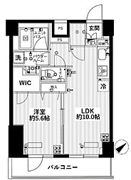 スカイコート蒲田壱番館 1LDKの間取図画像