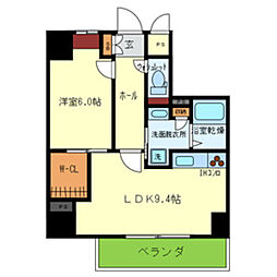 シー・クリサンス神戸 1LDKの間取図画像