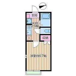 HOKUSAI345 1Kの間取図画像