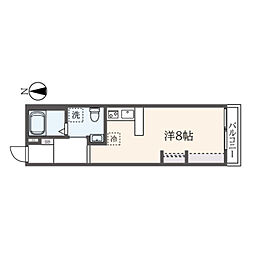 ラフェリシア神大寺 ワンルームの間取図画像