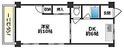 大辰マンション 1DKの間取図画像