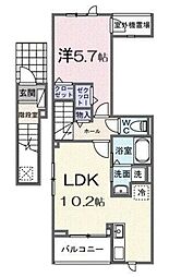 ヒカルサ西大宮 1LDKの間取図画像