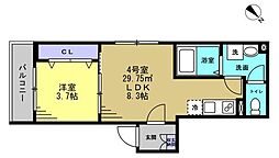 AJ津田沼018 1LDKの間取図画像