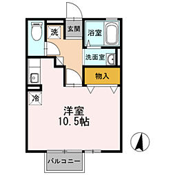 シティーパル ワンルームの間取図画像