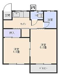 コーポ井上 2Kの間取図画像