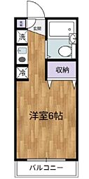 クレセントヒルズ 1Kの間取図画像