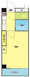 SAタワー 1Kの間取図画像