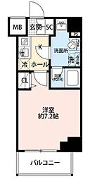 プレール・ドゥーク横濱子安 1Kの間取図画像