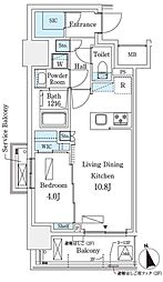 シーズンフラッツ浅草六丁目 1LDKの間取図画像
