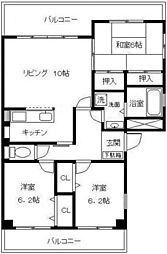 パークハイツ黒砂 3LDKの間取図画像