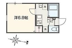 MELLAS北千住 1Kの間取図画像