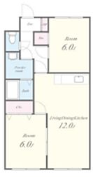 イーストコーポラス1 2LDKの間取図画像