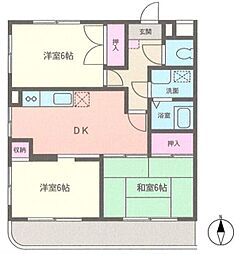 グランディオーズマンション 3DKの間取図画像