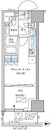 パークアクシス品川天王洲アイル 1DKの間取図画像