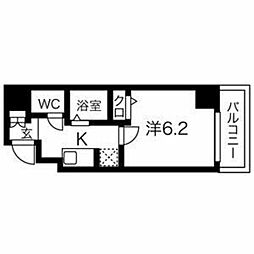 SPATIE門前仲町サウスクレスト 1Kの間取図画像