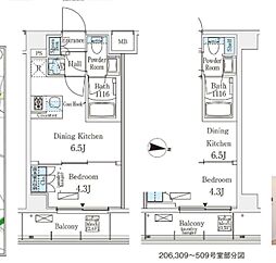メゾン・クロイゾン 1DKの間取図画像