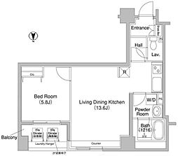 コンフォリア銀座EAST 1LDKの間取図画像
