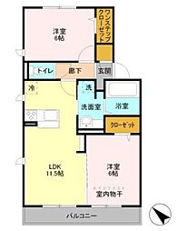 アトレ A 2階2LDKの間取り