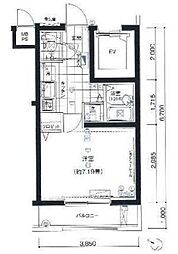 ガリシア江古田 1Kの間取図画像