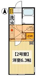 グラッサ花の木 1Kの間取図画像