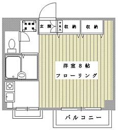 パティオ市ヶ尾 ワンルームの間取図画像