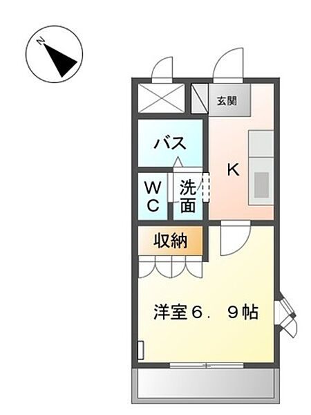 和歌山県和歌山市冬野(賃貸アパート1K・2階・24.84㎡)の写真 その2