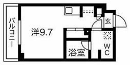 スパシエチェント成増 ワンルームの間取図画像
