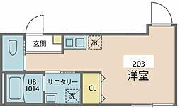 カインドネス練馬春日町 ワンルームの間取図画像