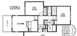 エーデルハイツ 2DKの間取図画像