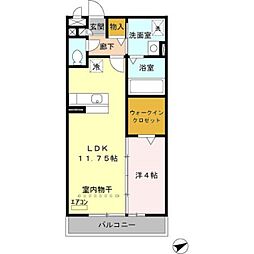 ラエティティア 1LDKの間取図画像