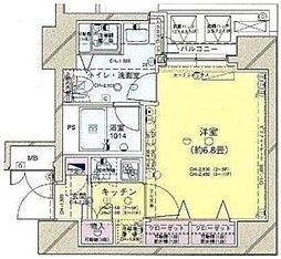 パレステュディオ日本橋東壱番館 1Kの間取図画像